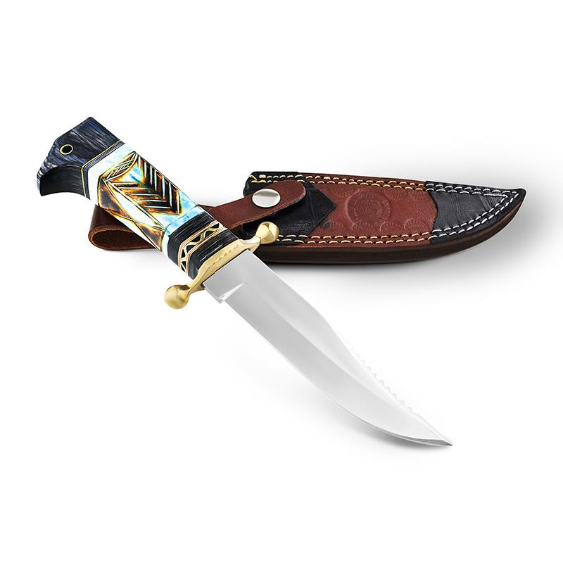 Blue Bone Bowie Knife and Binoculars